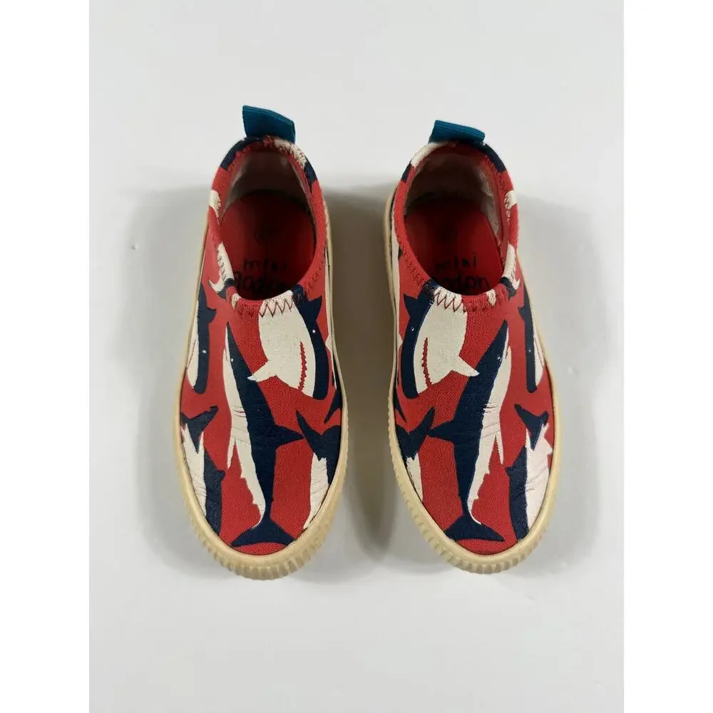 Mini Boden Shark Water Sand Slip-On Sneakers Red Size US 10 / EU 27